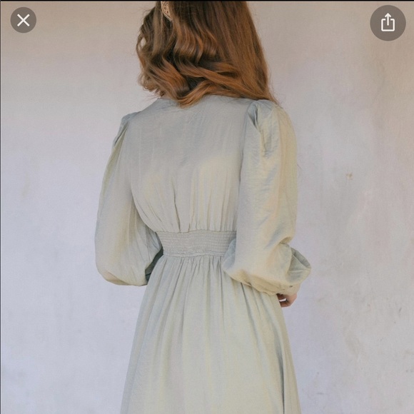 New Gabriella Button Midi Dress in Mint - Picture 10 of 10